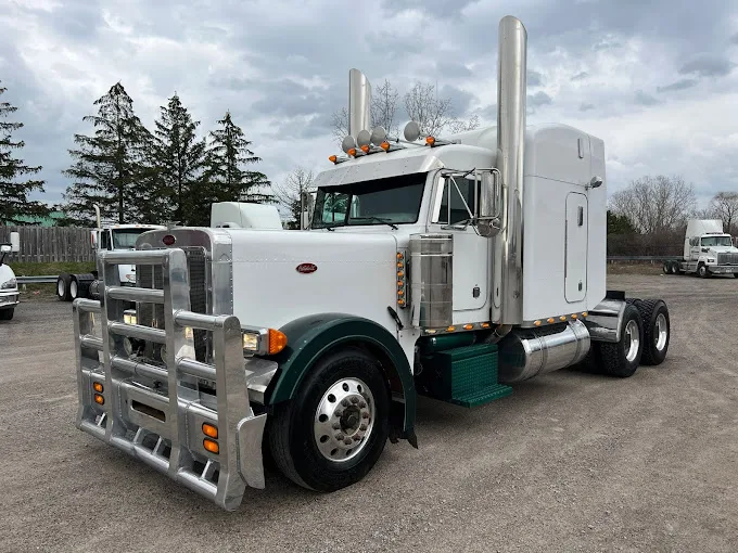White semi truck ready for cross-border import